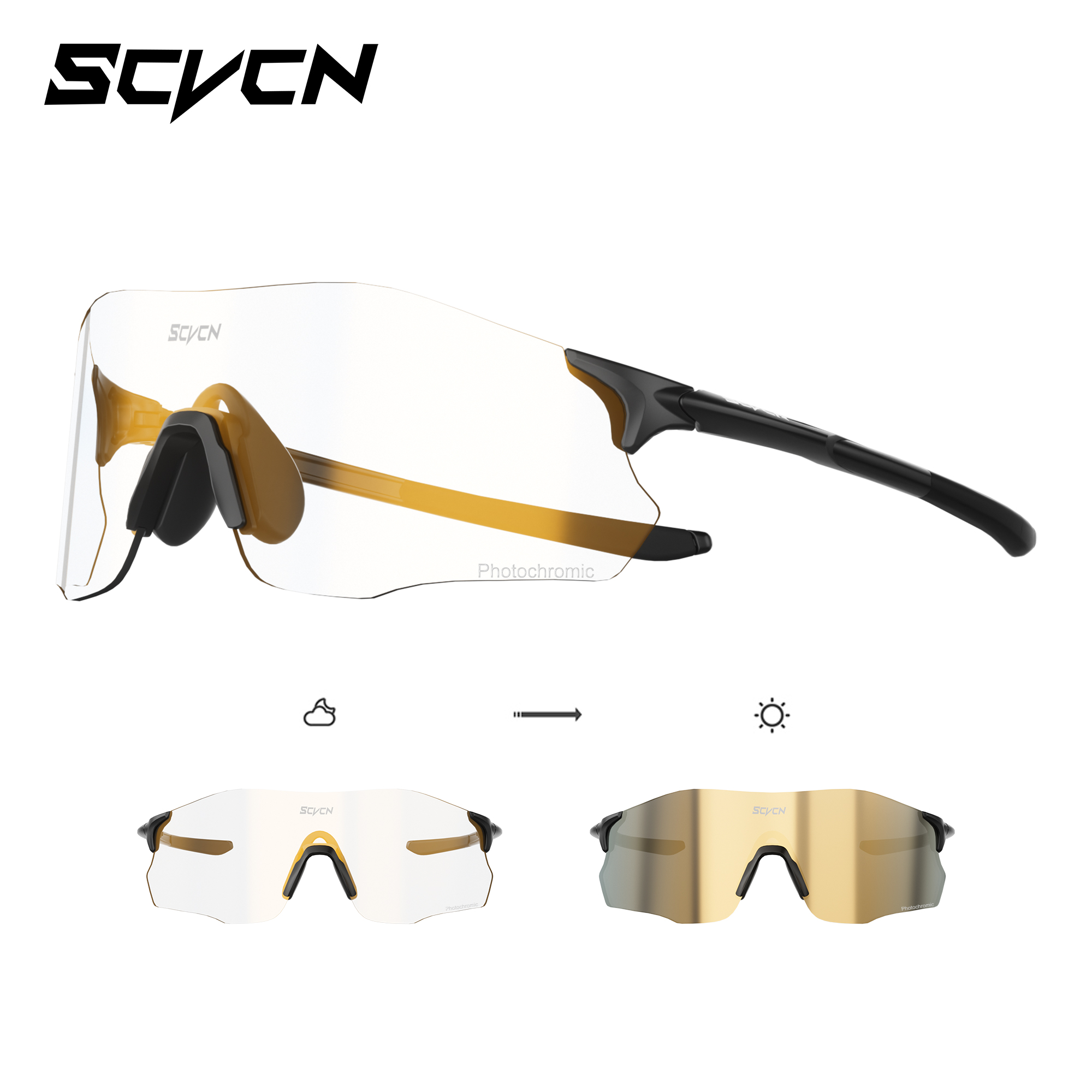 SCVCN Photochromic Rimless Sun - Mountain Biking Sport review and price