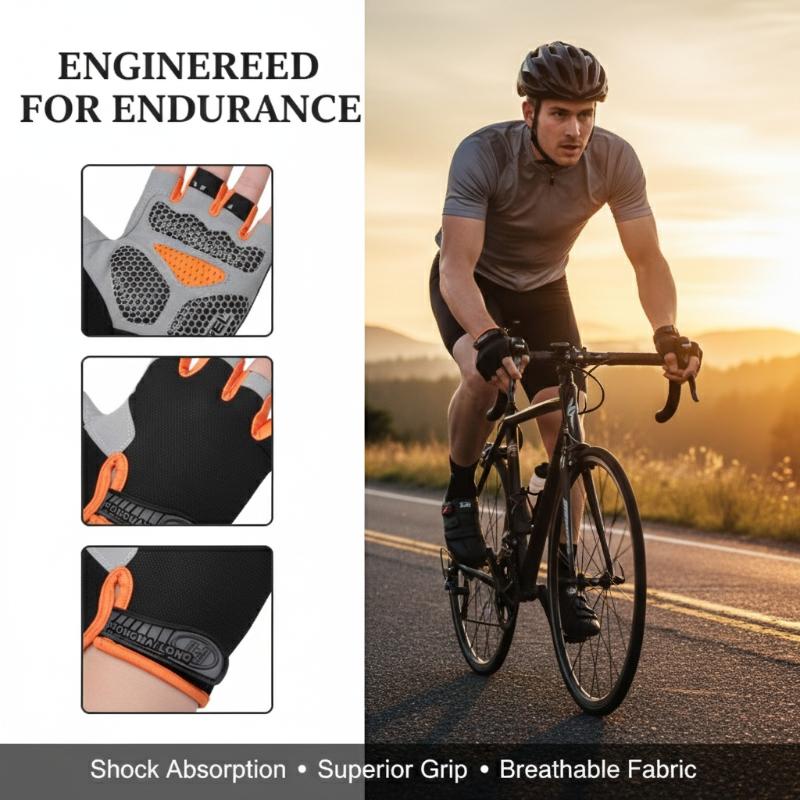 Fingerless Cycling Gloves Anti - Mountain Biking Gloves review and price