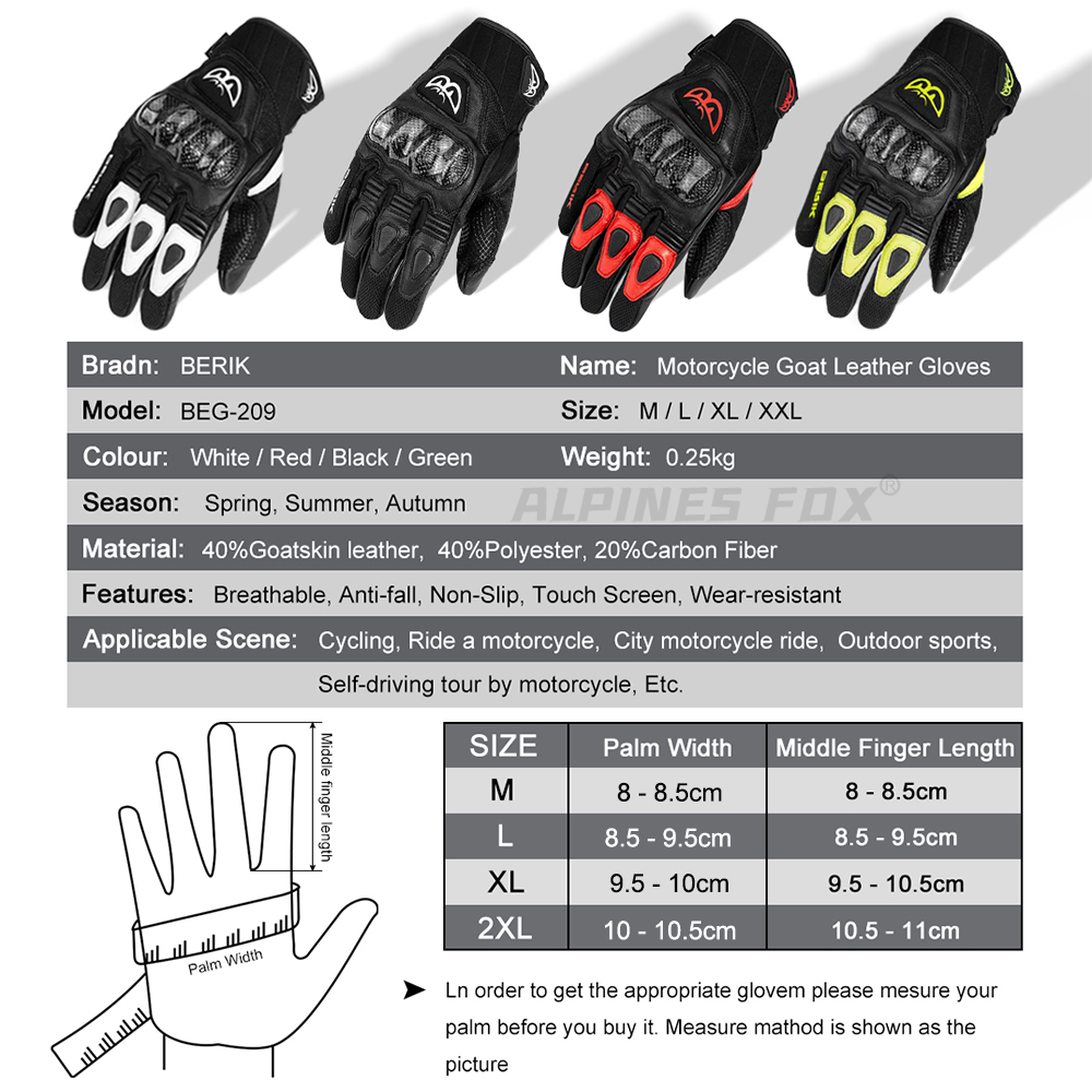 BERIK Gloves Goat Leather Moto - Mountain Biking Gloves review and price